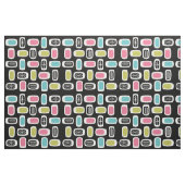 Tissu Rectangles arrondies MCM du milieu du siècle Noir (Fat Quarter)
