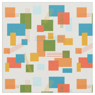 Tissu Rectangles et lignes Abstraites