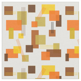 Tissu Rectangles et lignes Abstraites des années 1970