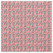 Tissu Rectangles modernes du milieu du siècle sur PInk (Échantillon)
