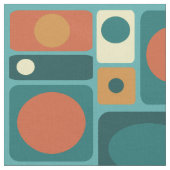 Tissu Rectangles turquoise modernes du milieu du siècle (Fermer)