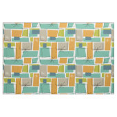 Tissu Rectangles turquoise orange verte mi-siècle (Fat Quarter)