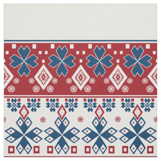 Tissu Red blue ornament (Échantillon)