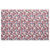 Tissu red blue team colors volleyballs pattern (Yard)