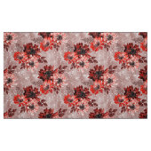 Tissu Red, burgundy flowers. (Fat Quarter)