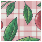 Tissu Red cherries on pink gingham (Fermer)