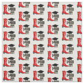 Tissu Red Cowboy Boot Graduation (Échantillon)