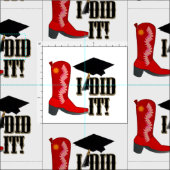 Tissu Red Cowboy Boot Graduation (Carreau)
