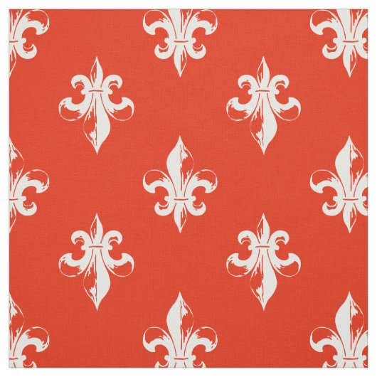 Tissu Red Fleur De Lis Pattern (Échantillon)