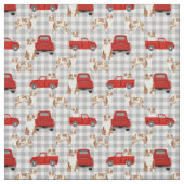 Tissu Red Merle Aussie et camion rouge (Échantillon)