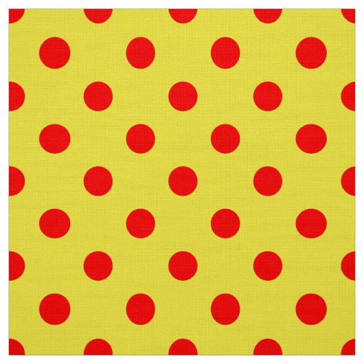Tissu Red On Yellow Polka Dots Pattern Design  (Échantillon)