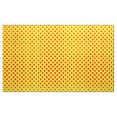 Tissu Red On Yellow Polka Dots Pattern Design  (Yard)