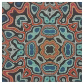 Tissu Red Orange Blue Aqua Turquoise Hip Orient Art (Fermer)