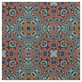 Tissu Red Orange Blue Aqua Turquoise Hip Orient Art (Échantillon)