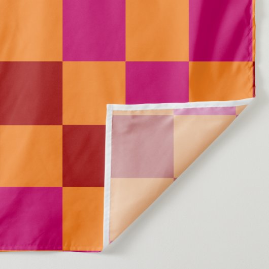 Tissu Red Orange Pink Checkered Pattern Design 