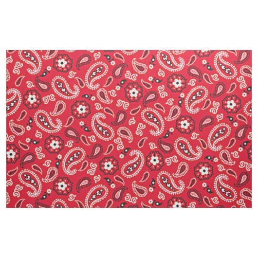 Tissu Red Paisley (Yard)