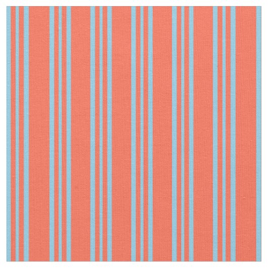 Tissu Red & Sky Blue Lines/Stripes Motif (Fermer)