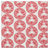 Tissu Red Whirling Koi Carp Fish Group Classic Fabric (Échantillon)