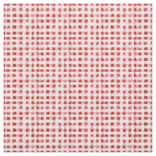 Tissu Red White Plaid Stripes  (Échantillon)