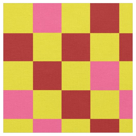 Tissu Red Yellow Pink Checkered Pattern Design  (Fermer)