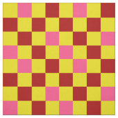 Tissu Red Yellow Pink Checkered Pattern Design  (Échantillon)