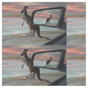 Tissu "Réflexions de la nature : Un Kangourou sur la pla