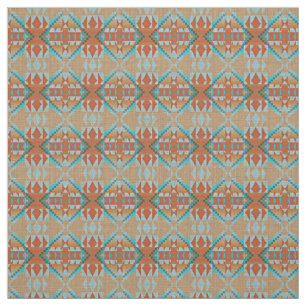 Tissu Regard ethnique éclectique Brown de bleu de
