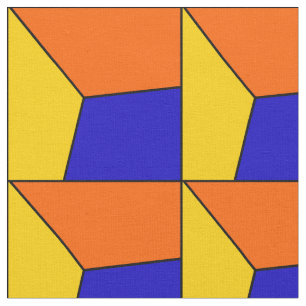Tissu regard jaune-orange bleu du trellis 3D