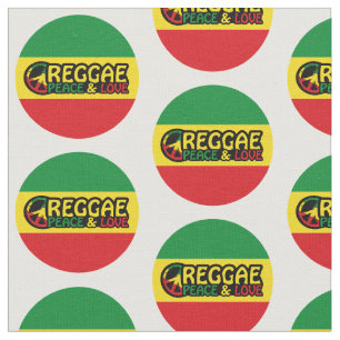Tissu Reggae art avec des mots positifs Paix et Amour