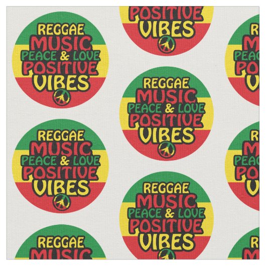 Tissu Reggae design with positive quotes and reggae flag (Fermer)