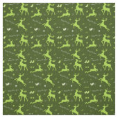 Tissu Reinder vert de Noël (Échantillon)