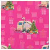 Tissu remorque flamingo de noël (fermé)