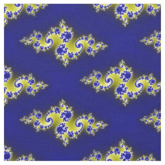 Tissu Remous de bleu royal et de jaune (Fermer)