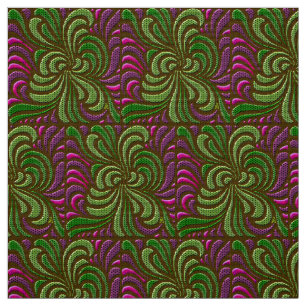Tissu Remous de Libre-Forme de Nouveau d'art - vert et