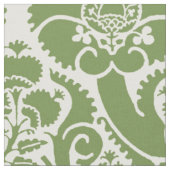Tissu Renaissance Floral - Vert sur Blanc (Fermer)