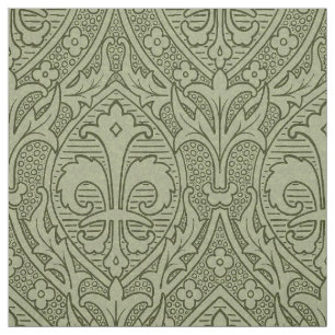 Tissu Renaissance gothique Fleur de Lys - Mossy Green