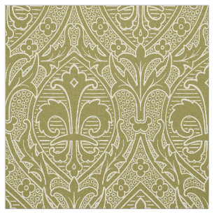 Tissu Renaissance gothique Fleur de Lys - Vieux Or