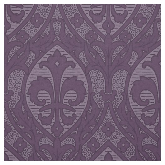 Tissu Renaissance gothique Fleur de Lys - Violet (Échantillon)