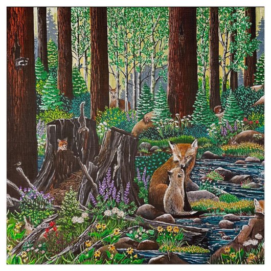 Tissu Renard de l'Amour de Mère (Échantillon)