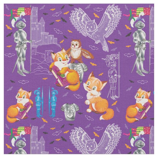 Tissu renard et hibou (Fermer)