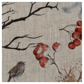 Tissu renard - hibou - écureuil - branches d'arbres (Fermer)