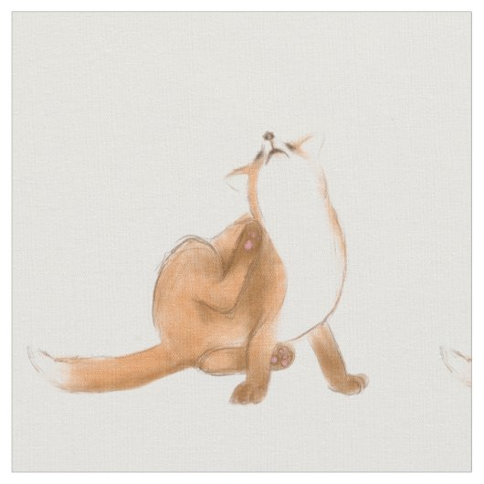 Tissu Renard qui se gratte (Fermer)
