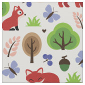 Tissu Renards dans la forêt de chênes (Détail)