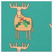 Tissu Rennes de Noël avec sprig saint (Fermer)