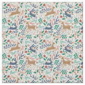 Tissu Rennes de Noël et lapins (Échantillon)