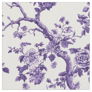 Tissu Répétition de branche florale violette