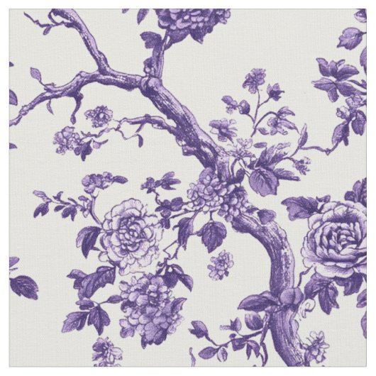 Tissu Répétition de branche florale violette (Fermer)