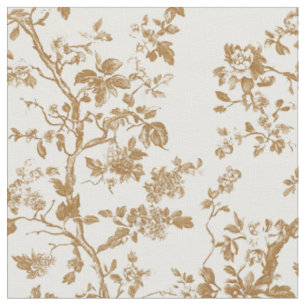 Tissu Répétition de toile florale beige antique