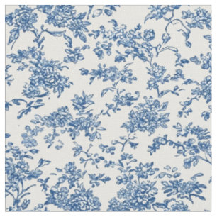 Tissu Répétition de toile florale bleue délicate