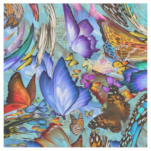 Tissu Répétition des ailes Abstraites de papillon (Fermer)